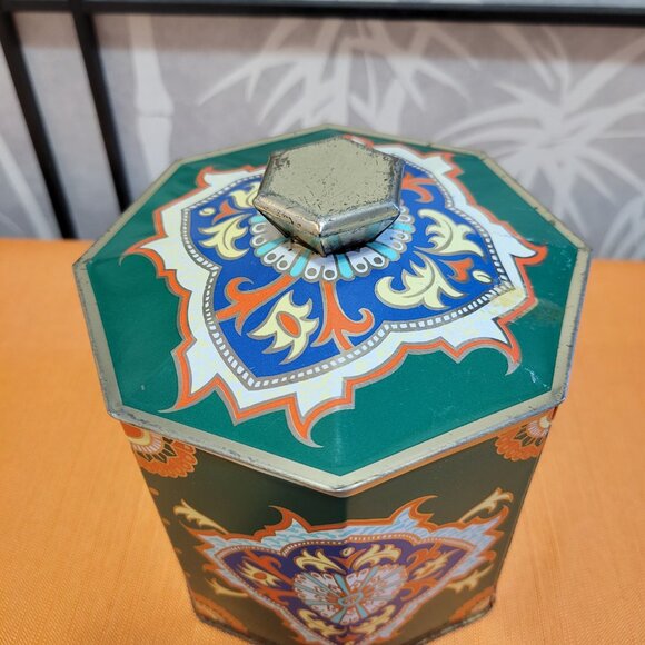 Vintage 80s Revlon Moon Drops Bathroom Tin Storage Container - Picture 4 of 6